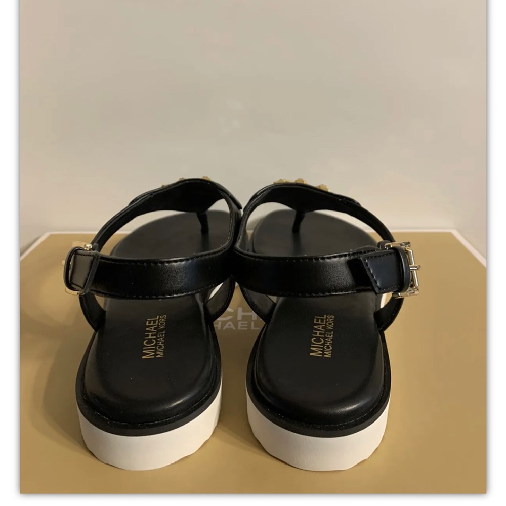 Michael Kors Jilly Black Flat Sandals - Picture 4 of 12